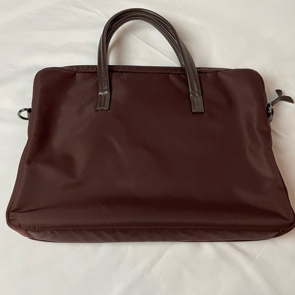KNOMO Womens Hanover 14" Crossbody Laptop Briefcase Business Tote Brown Maroon - Picture 3 of 12
